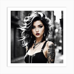 Tattooed Girl Art Print