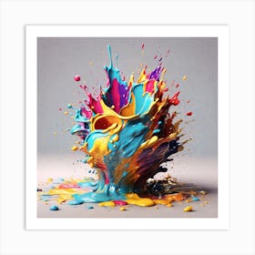 Leonardo Diffusion Xl Colorful Paint Splash Glitter Higo Lindo 1 Art Print