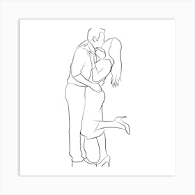 Couple Kissing Art Print