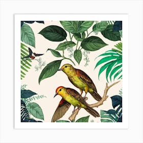 Birds In The Jungle 1 Art Print