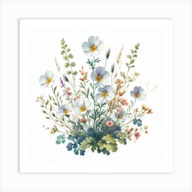 Flowers of Indian cress 1 Art Print