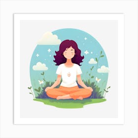 Exploring Silence Art Of A Meditating Woman Art Print