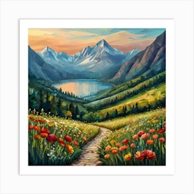 Colourful Landscape Art Print