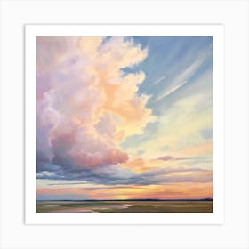 Sunset Over The Marsh Art Print