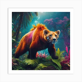 Bear In The Jungle Art Print