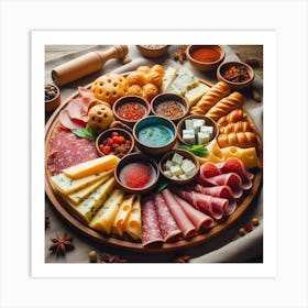 Platter Of Cheese And Meats 1 Art Print