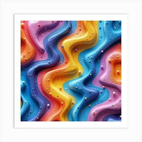 Abstract Colorful Wavy Background 4 Art Print