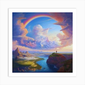 Rainbow Over The Mountains Art Print