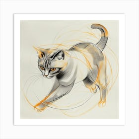 Cat In Motion Art Print