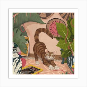 Marmalade Cat Square Art Print