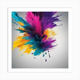 Abstract Colorful Paint Splash Art Print