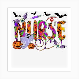 Nurse Halloween Stethoscope Nurse Life Spooky Nurse Costume Art Print