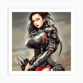 Robot Girl Art Print