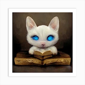 White cat 1 Art Print