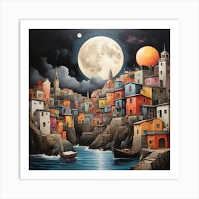 Full Moon In Venice Art Print