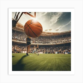 Basketball Player Dribbling 8 Art Print