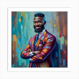 African Man In Colorful Suit Art Print