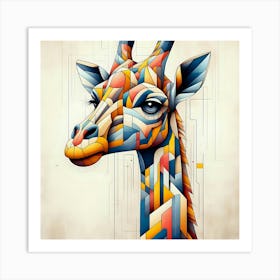 Geometric Giraffe 1 Art Print