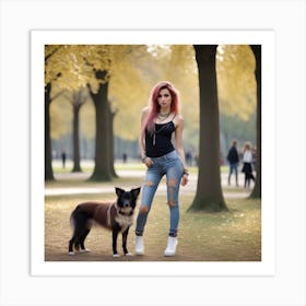 76 Very Beautiful Random Expression 25 Years Old European Woman In Random Dress Jeans With Random Brac Art Print