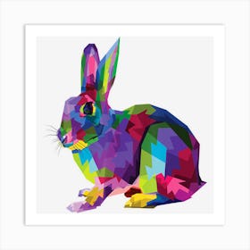 Cute Bunny Colorful Artistic Rabbit Lovers Cute Owners Gift Art Print