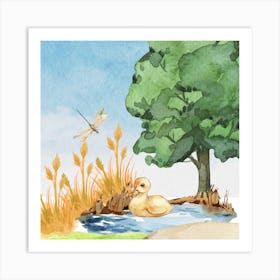 Ducks In The Pond Art Print