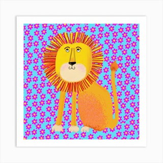 Lion Square Art Print
