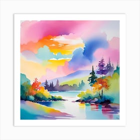 Sunset By The Lake 6 Art Print