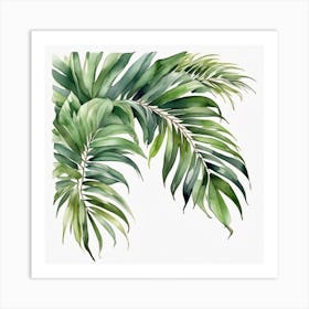 Green waves of palm leaf 4 Art Print