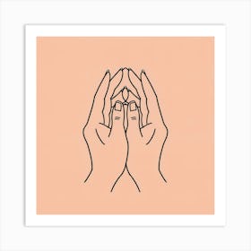 Two Hands Holding A Flower Art Print