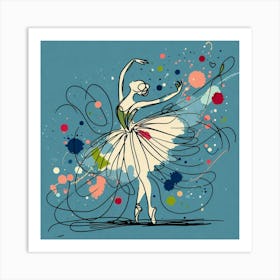 Ballerina Line Art 2 Art Print