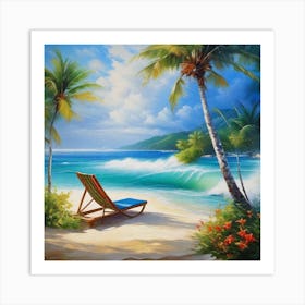 Beach Chair Art Print