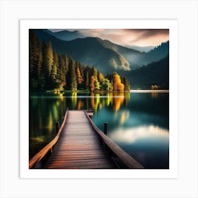 Dock At The Lake Art Print