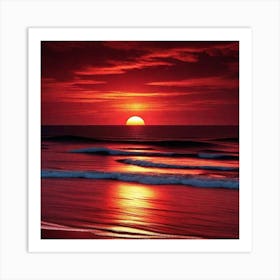 Sunset On The Beach 701 Art Print