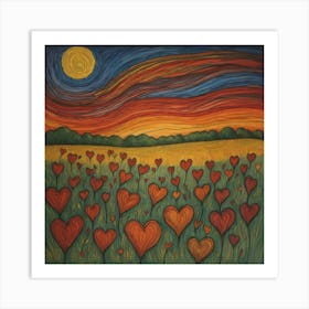 Field of Hearts Art Print