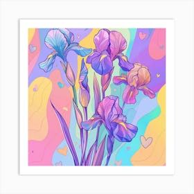 Iris Flowers Art Print