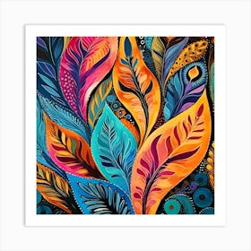 Colorful Feathers 6 Art Print