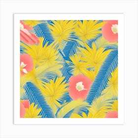 Seamless Tropical Pattern Vector Art Print