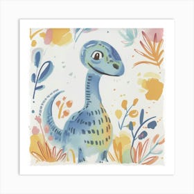 Cute Muted Therizinosaurus Dinosaur 2 Art Print