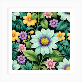 Seamless Floral Pattern 5 Art Print