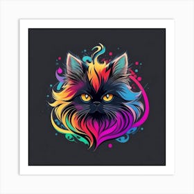 Rainbow Cat Art Print