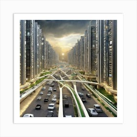 Futuristic Cityscape 145 Art Print