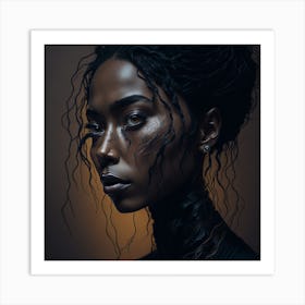 Portrait Of A Black Woman Art Print