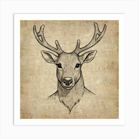 Deer Head 31 Art Print