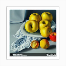 Apples On A Plate Art Print