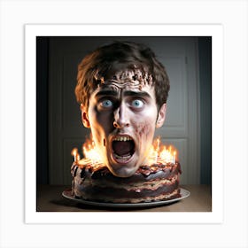 Man On A Cake Art Print