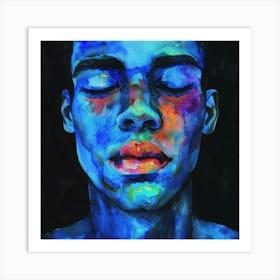 Blue Man 3 Art Print