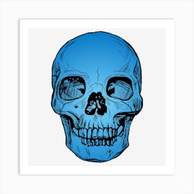 Blue Skull Art Print