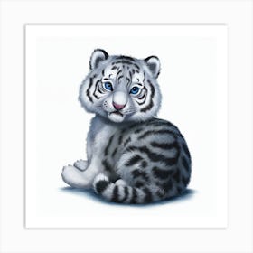 White Tiger Cub 1 Art Print