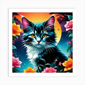 Creative Feline Cat Artwork 20 Art Print