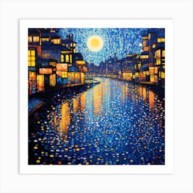 Night On The River Art Print